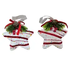 GENERICO - Decoración navideña MODELO estrella de 11 CM Adorno X 2 UND