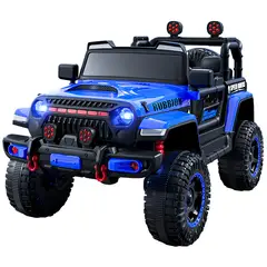 OEM - Carro Eléctrico coche 4X4 Azul Estilo Jeep Wrangler Rubicon - Carro a Batería niños control remoto