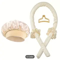 GENERICO - SET DE GORRO SATIN + ONDULADOR BEIGE