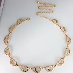 KAST PE - Correa Amoria con corazones brillantes Dorado