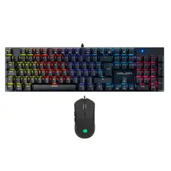 HALION - TECLADO MECANICO Y MOUSE GAMING 3600 DPI RAINBOW HARRIER K201C