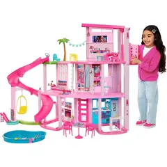 BARBIE - Casa de los Sueños 3 Pisos Con Piscina Y Tobogán