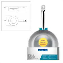 TRAMONTINA - Sartén 26 Cm Profesional Acero Inox Plateado 2lts