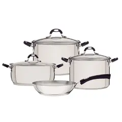 TRAMONTINA - Juego de Ollas de Acero Inoxidable Astro Silicone 7 piezas