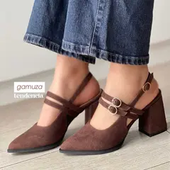 GENERICO - ESTILETO GAMUZA ESTELLA TACO 7 PARA MUJER