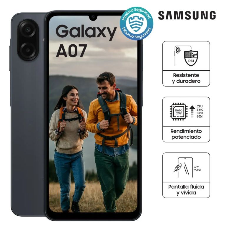 Celular Galaxy A07 4GB ram 128GB negro