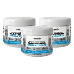 EDENIS HEALTH - PACK 3 BISGLICINATO DE MAGNESIO 200G EN POLVO