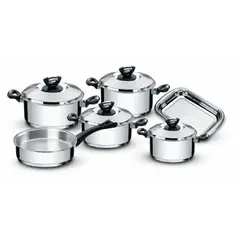 TRAMONTINA - Juego Ollas 10 Piezas Acero inoxidable Solar