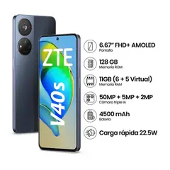 ZTE - Celular Libre V40s 128GB 6GB RAM Negro
