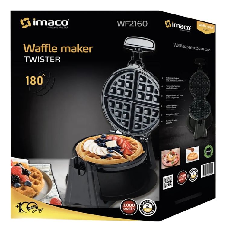 Waflera Electrica De 4 Porciones Twister 800 W