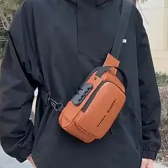 GENERICO - Bolso Small Bandolera Cruzado Impermeable USB y Antirrobo para Hombre