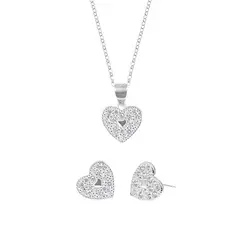 BALIQ - Set Collar y Aretes Corazón en Plata 925