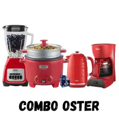 OSTER - Combo Licuadora BLSTKAGRPB + Arrocera CKSTRC10DFPNK + Hervidor BVSTKT4177R + Cafetera + Cuchilla