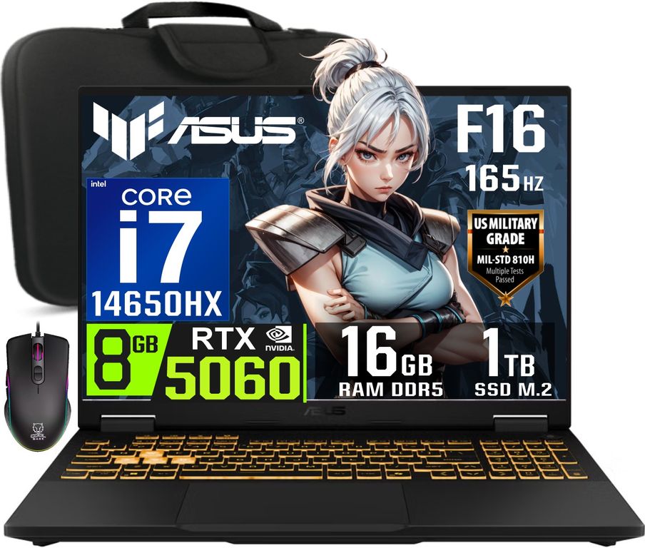 Laptop Gamer juegos TUF Gaming F16 2025 Core i7-14650HX RTX5060 16GB RAM 1TB SSD 16 WUXGA 165Hz