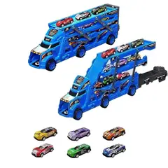 GENERICO - Camión con 2 Pistas + 6 Autos Catapulta Navidad Niño Genieka