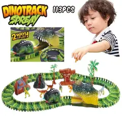 GENERICO - Pista Dinotrack Dinosaurio Luz LED Auto Navidad Niño Genieka