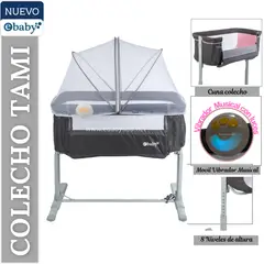 EBABY - Cuna Colecho Musical y Vibrador Tami Gris