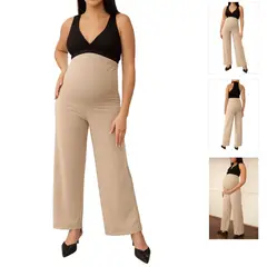 GENERICO - Pantalón Fresco De Tela Lino Con Bolsillos Para Embarazada