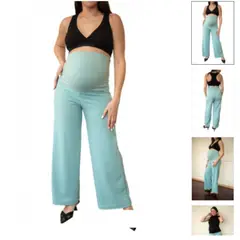 GENERICO - Pantalón Fresco De Tela Lino Con Bolsillos Para Embarazada