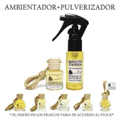 GENERICO - PACK PREMIUM AMBIENTADOR + PULVERIZADOR PARA AUTO MARACUYÁ EXÓTICA INHALA