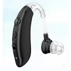 GENERICO - AUDIFONO AURICULAR PARA SORDERA SORDO RECARGABLE COLOR NEGRO 72 HORAS