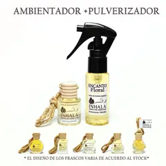 GENERICO - PACK PREMIUM AMBIENTADOR + PULVERIZADOR PARA AUTO ENCANTO FLORAL INHALA