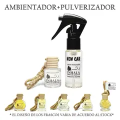 GENERICO - PACK PREMIUM AMBIENTADOR + PULVERIZADOR PARA AUTO NEW CAR INHALA