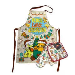 GENERICO - Cocina Mandil y manoplas Garfield pack Navidad