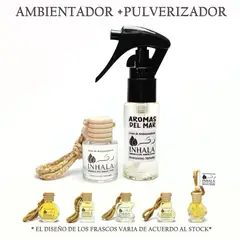 GENERICO - PACK DE AMBIENTADOR + PULVERIZADOR PARA AUTO AROMAS DEL MAR INHALA