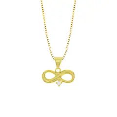 BALIQ - Collar Infinito Oro 18K con Brillante