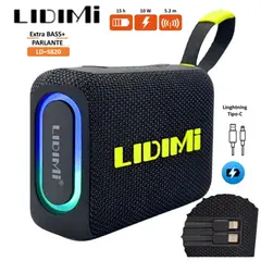 LIDIMI - Parlante Bluetooth 5.3 RGB Banco de Energía 5000mAh LD-S820 N