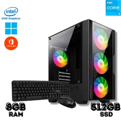 INTEL - PC Para Oficina Core I3 8GB Ram 512gb Ssd con Case Gamer