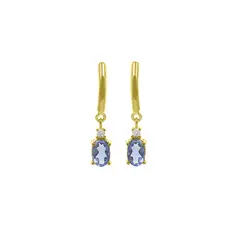 BALIQ - Aretes Iolite Oval Oro 18K con Brillantes