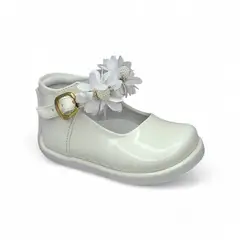 GENERICO - Zapato de Charol Flores pibe semi-ortopédico para bebé niña
