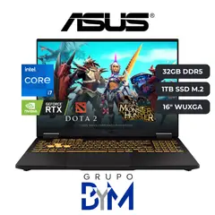 ASUS - Laptop TUF F16 CORE I7 14650HX, 32GB RAM, 1TB SSD, RTX 5060 8GB, 16" WUXGA 165HZ, WINDOWS 11