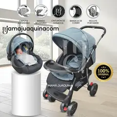 BABY - Coche Cuna Travel System «SWEET GARDIAN» con Porta bebé Light Blue