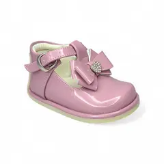 GENERICO - Zapato Charol pibe semi-ortopédico Lazo con Corazón para bebé niña