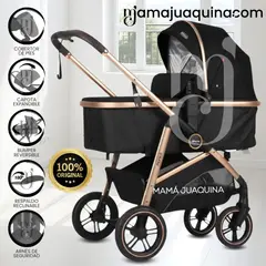 BABY - Coche Moisés Travel System «MUNICH GOLD» de Lujo Black