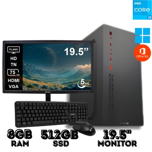 PC Para Oficina Core I3 8GB Ram 512gb Ssd y Monitor