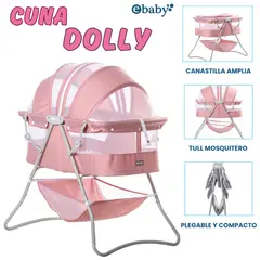 EBABY - CUNA PARA BEBE PLEGABLE DOLLY ROSADO