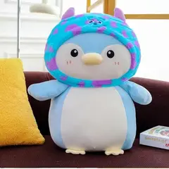 GENERICO - PELUCHE PINGÜINO CELESTE CON GORRO SULLIVAN 23 CM