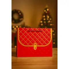 GENERICO - Bolsa de Regalo Navideña Roja 18×24x10cm