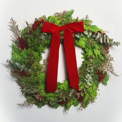 GENERICO - Corona Navideña Natural Red 40x40cm