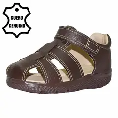 BRUNO KIDS - SANDALIA CAMINANTE PARA NIÑO DE CUERO CAFÉ CAMINANTE