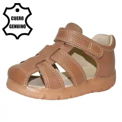 BRUNO KIDS - SANDALIA CAMINANTE PARA NIÑO DE CUERO NATURAL CAMINANTE