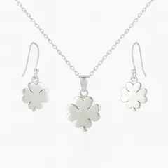 GENERICO - Set Collar y Aretes Mariposa Plata Mujer