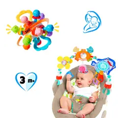 HUANGER - Pack Bebé Niño - Arco de Juguetes Cangrejo + Sonajero con Mordedores