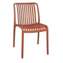 PET MOOD - Silla Plástica Moderna Para Comedor o Terraza Color Rojo