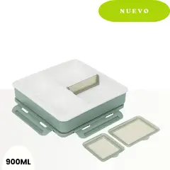 PINNACLE - Táper Cuadrado con 4 divisiones Penta Verde 900 ml.