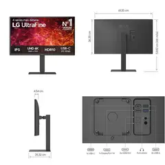 LG - Monitor 27U730A-B, 27”/4K UHD/IPS/60Hz/HDMIx2/DP/Headphones-out (3-polos, Solo Sonido)